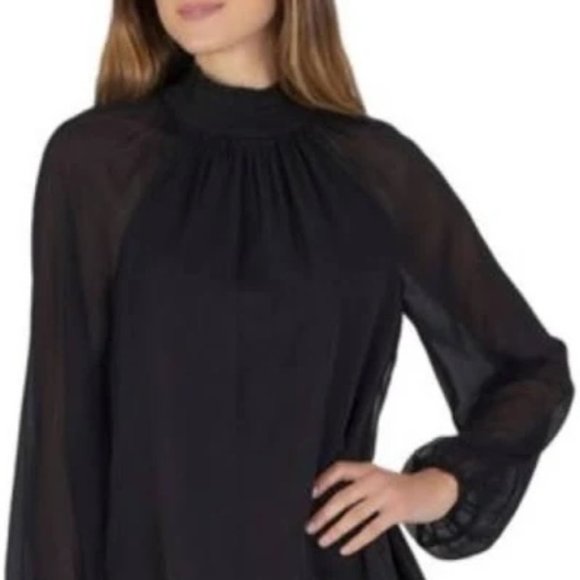 Joie Tops - NWT Joie Black Sheer High Neck Blouse Small